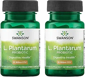 Swanson L. Plantarum - Supplément digestif Promotion de l'équilibre gastro-intestinal et de la régularité du Bowel - Formule naturelle pour aider à réduire le gonflement - (30 Capsules de légumes) 2 Pack