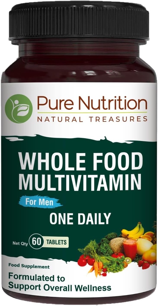 Nutrition pure Multivitamines alimentaires entières pour les hommes 60 Tabs Un-A-Day. 100 % RDA.