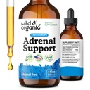 Gocce di sostegno surrenale selvatico e organico per Outlook positivo - Integratori di supporto surrenale naturale per le donne e gli uomini - Vegan, No Sugar & Alcohol - Alimentazione 2 mesi - 4 fl oz