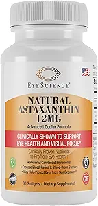 OeilScience Astaxanthine 12mg, non-OGM, sans gluten, 30-Conte