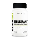 NutraBio Lions Mane Supplement Capsules- Organic Lion's Mane Mushroom Powder (500mg)- Focus, Memoria, Immunità - 60 capsule vegetali
