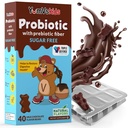 YumVs Probiotici per bambini con fibre prebiotiche Zucchero Cioccolato gratuito Integratori per masticare - Integratore alimentare Caldaie per la salute digestiva - Bambini & adolescenti 60 Conte