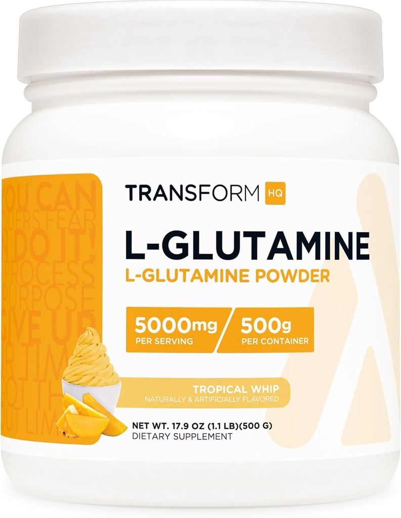 TransformHQ L-Glutamin Pulver 500g (Tropical Whip) - Glutenfrei, Non-GMO