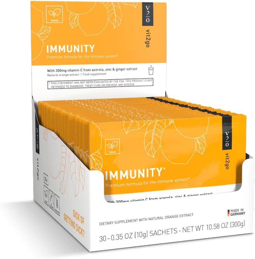 Polvere di Booster di immunità, facile da usare Booster immunitario vegano con vitamina D, A, B, C, & K, zinco NRV, più estratto di zenzero (30 pacchetto)