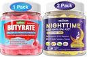 Bundle: Butyrate Gummies con Probiotic + Prebiotico + Postbiotici & Melatonina 10mg 20mg Tempo Notturno Metabolismo Sonno Gummie