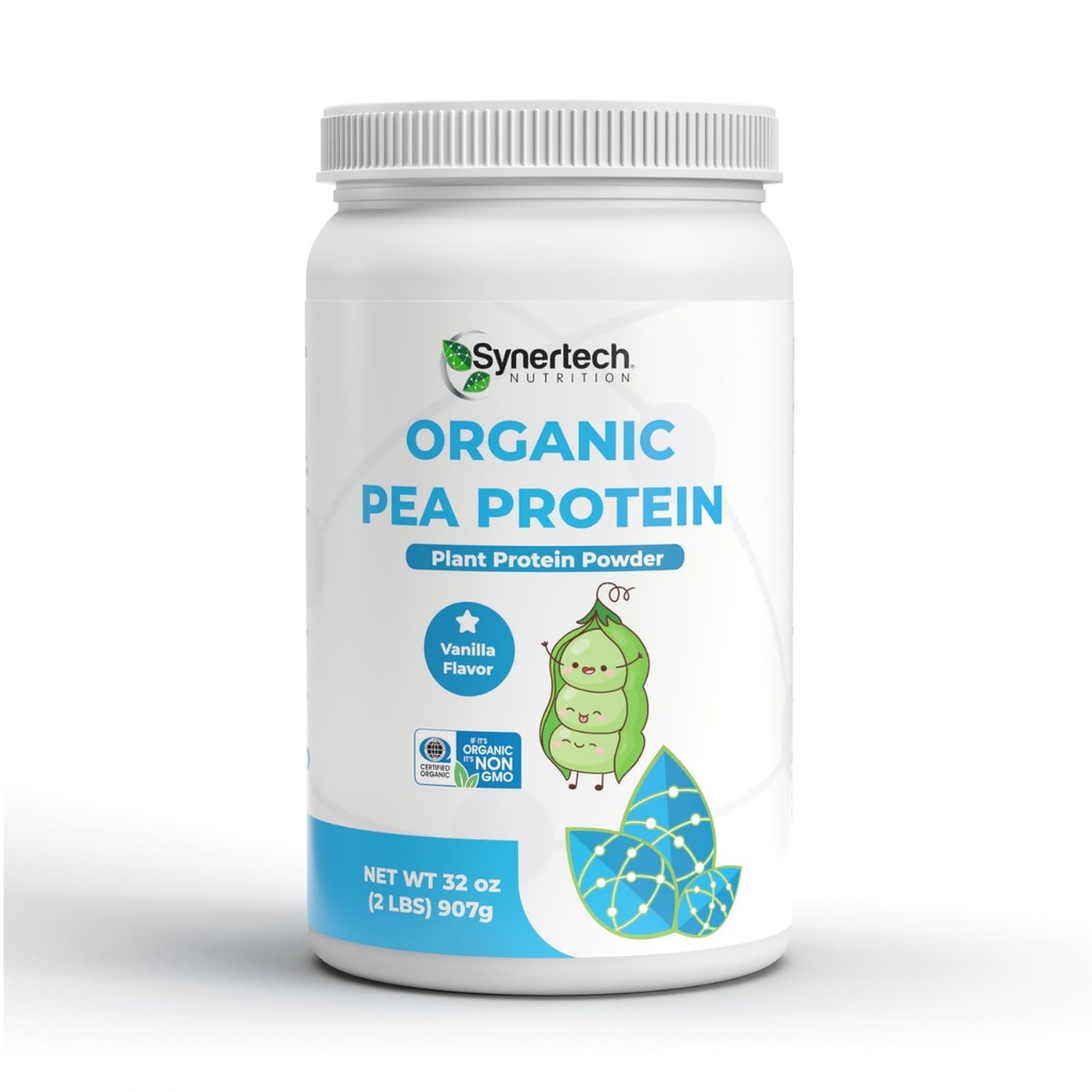 Vegan Vanille Flavored Plant-Based Pea Protein (2lbs) | Non-GMO, Certified Organic