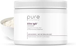 Pure Therapro Rx Elite IgG Immunoglobulin Supplement Powder, 60 Servings, 1100 mg IgG, IGA & IgM Siero Derived Immunoglobuins, Unflavored, Gluten, Dairy & GMO Free Colostrum Supplement Alternative