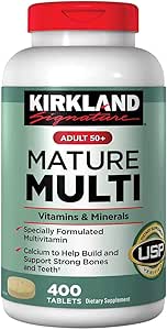 Kirkland Segnatura Adulto 50+ Multi Vitamine & Minerali, 400 Compresse (2 Confezione)