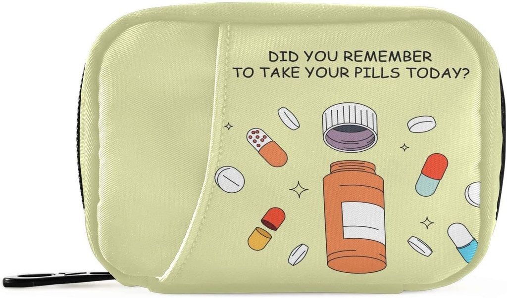 Naanle 7 Day Pill Case Bag - Tragbare Wöchentliche Pille Organizer mit Reißverschluss, kompakte Größe für Vitamin Supplement Halter