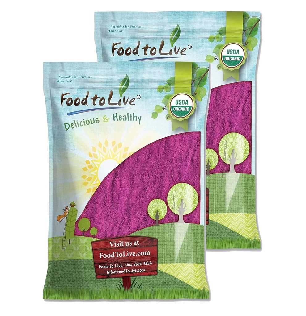 Nourriture pour vivre en poudre de jus de currant noir biologique, 16 livres — Non-OGM, Raw, Kosher, Vegan Superfood, Bulk, Riche en antioxydants, Idéal pour les jus, boissons et smoothies, Contient Maltodextrine