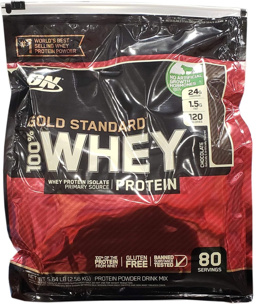 Optimum Nutrition 100 % Whey Chocolate Gold Standrad, 5.64 Pfund