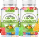 Weichbear Calcium Magnesium Zink Gummi für Frauen, Calcium Magnesium Supplement mit Vitamin D3 für Knochenstärke, Vegan, Zuckerfrei, Gemischte Frucht Geschmack 60 Zähler