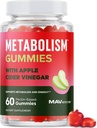 Métabolisme Gommies avec le vinaigre de cidre de pomme , l'énergie, la digestion et le corps maigre Soutien de masse , Gommies de cidre de pomme avec la mère, B12 & Folate , Soutien de métabolisme pour les femmes et les hommes , 60 Ct.