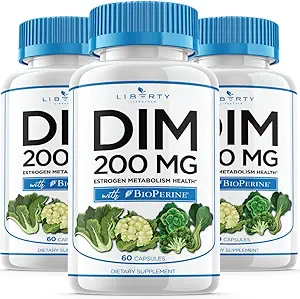 Supplemento DIM 200mg - DIM Diindolylmethane Plus BioPerine - Estrogen Balance, Rilievo di menopausa di ormone, Trattamento dell'acne, Vegan - 180 Conte