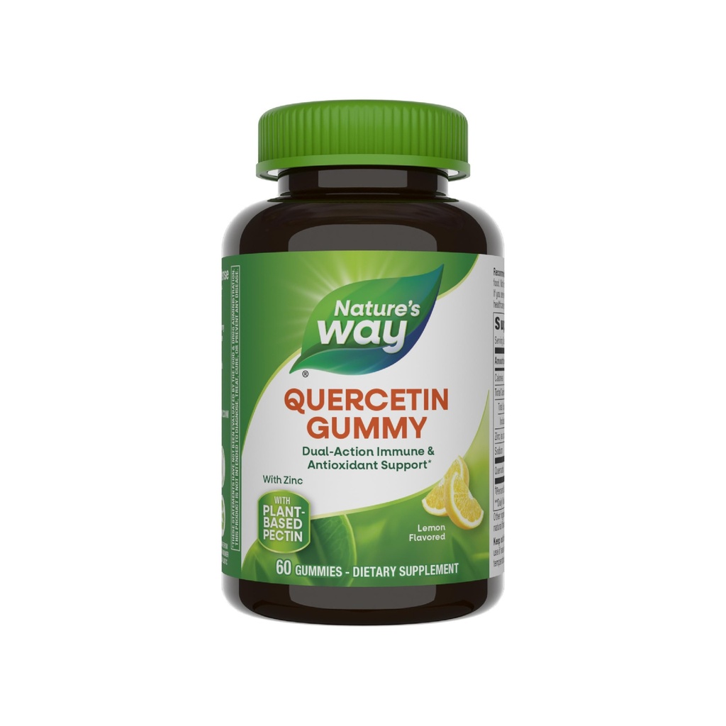 Nature's Way Quercetin Gummis mit Zink, Immunabwehr-Support*, Leistungsstarker Antioxidant*, Lemon Flavored, 60 Gummis