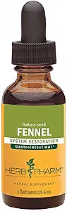 Estratto di liquido di finocchio organico certificato di Herb Pharm per il supporto del sistema digestivo - 1 oncia (DFENN01)