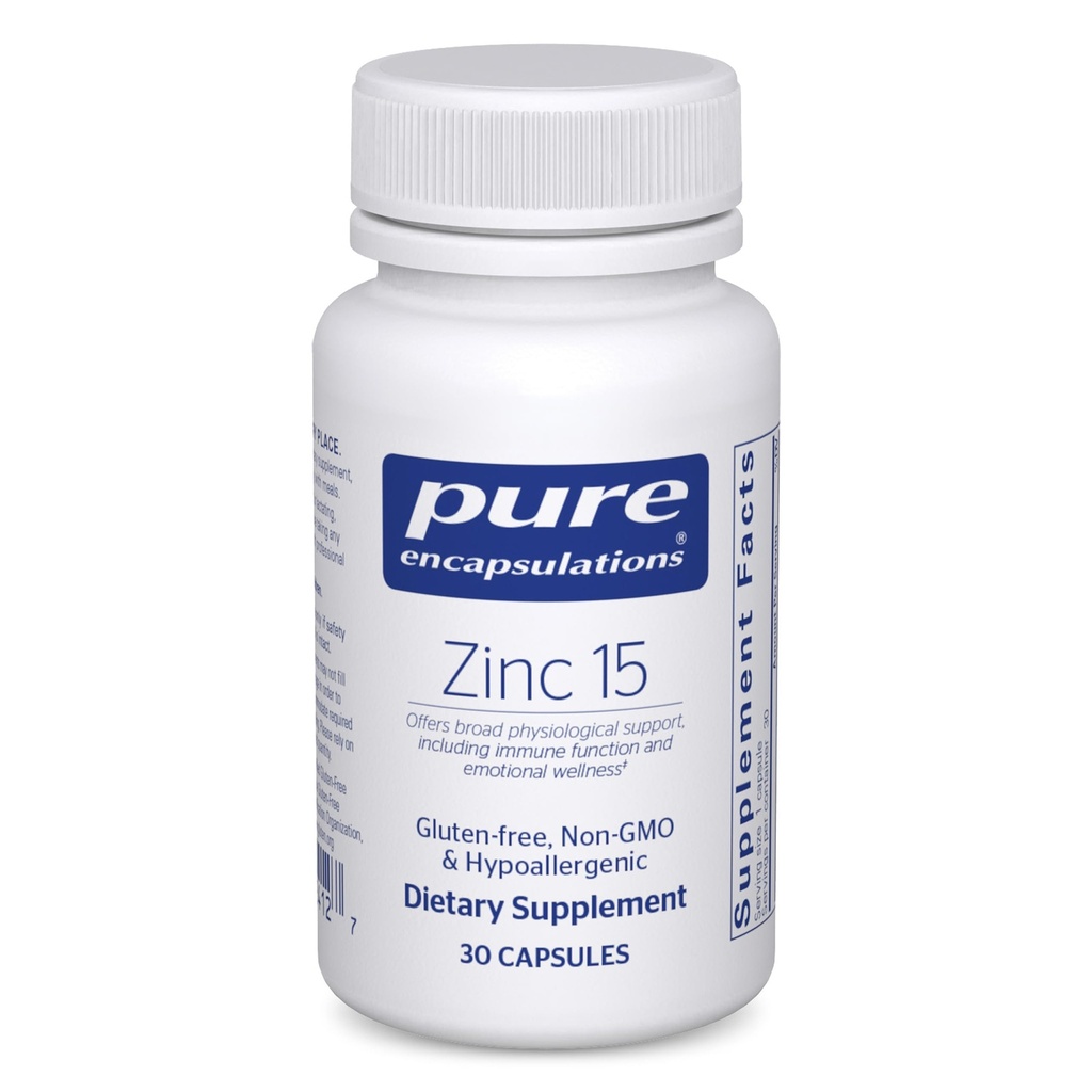 Reine Kapseln Zink 15 mg - Zink Picolinat Ergänzung für Immunsystem Unterstützung, Wachstum & Entwicklung - für Wundheilung - 30 Kapseln