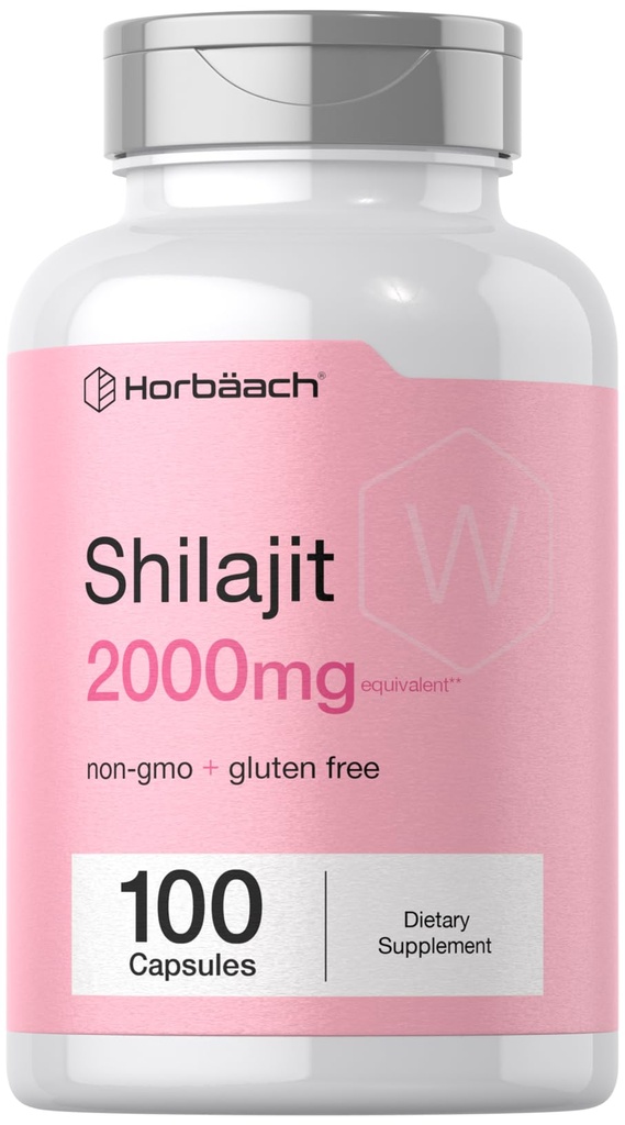 Horbaach Shilajit per le donne | 100 capsule | 2000mg | Non OGM, Gluten Free Supplement
