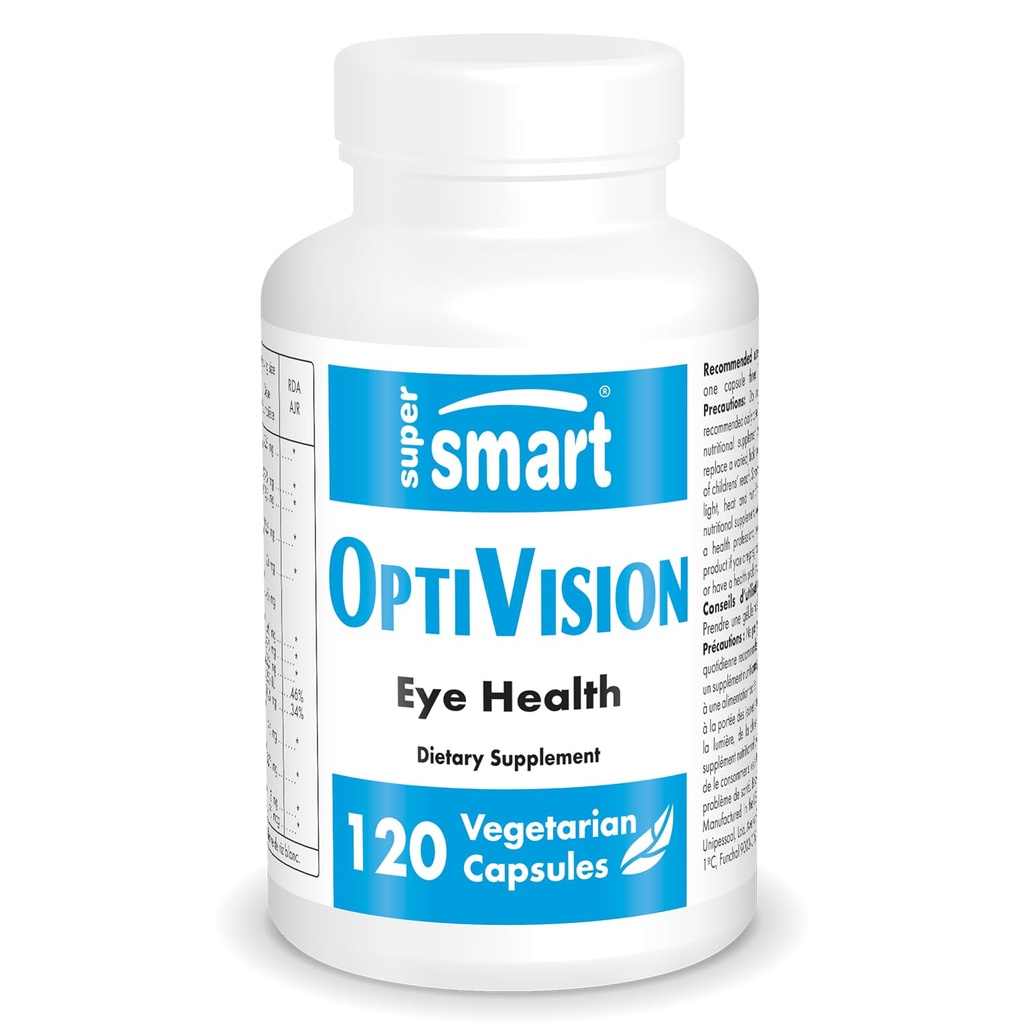 Supersmart - OptiVision (Formula avanzata) - con estratto di mirtillo, ribes nero, Lutein, Zeaxanthin, Astaxanthin - Supplemento occhi | Non-GMO & Gluten Free - 120 capsule vegetariane