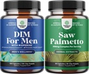 Bundle of Advanced DIM Supplement for Men - Estrogen Blocker and Extra Strength Saw Palmetto Extract - for Women and Men's Hair Health and Urinary Support