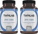 Twinlab Zinkkappen - Immununterstützungsergänzung - Zink Picolinat & Gluconate - Ergänzung für Immunabwehr, Gesunde Haut, DNA-Synthese, Stoffwechsel und Wachstum - 30mg, 100 Caps - 2 Pack