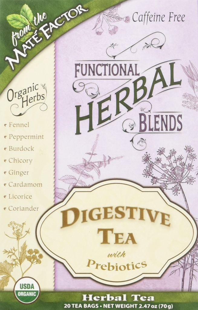 Mate Factor Functional Herbal Blends - Verdauungs-Tee mit Präbiotika 20 Tasche(S)