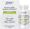 Zane - Aged Black Garlic Capsules - Immunsystem, Blutdruck- und Cholesterol-Gesundheitsunterstützung - Weniger Odor - Mehr Effektive Than Allicin - 60 Kapseln Non-GMO, Gluten - Lactose – Paraben Free.