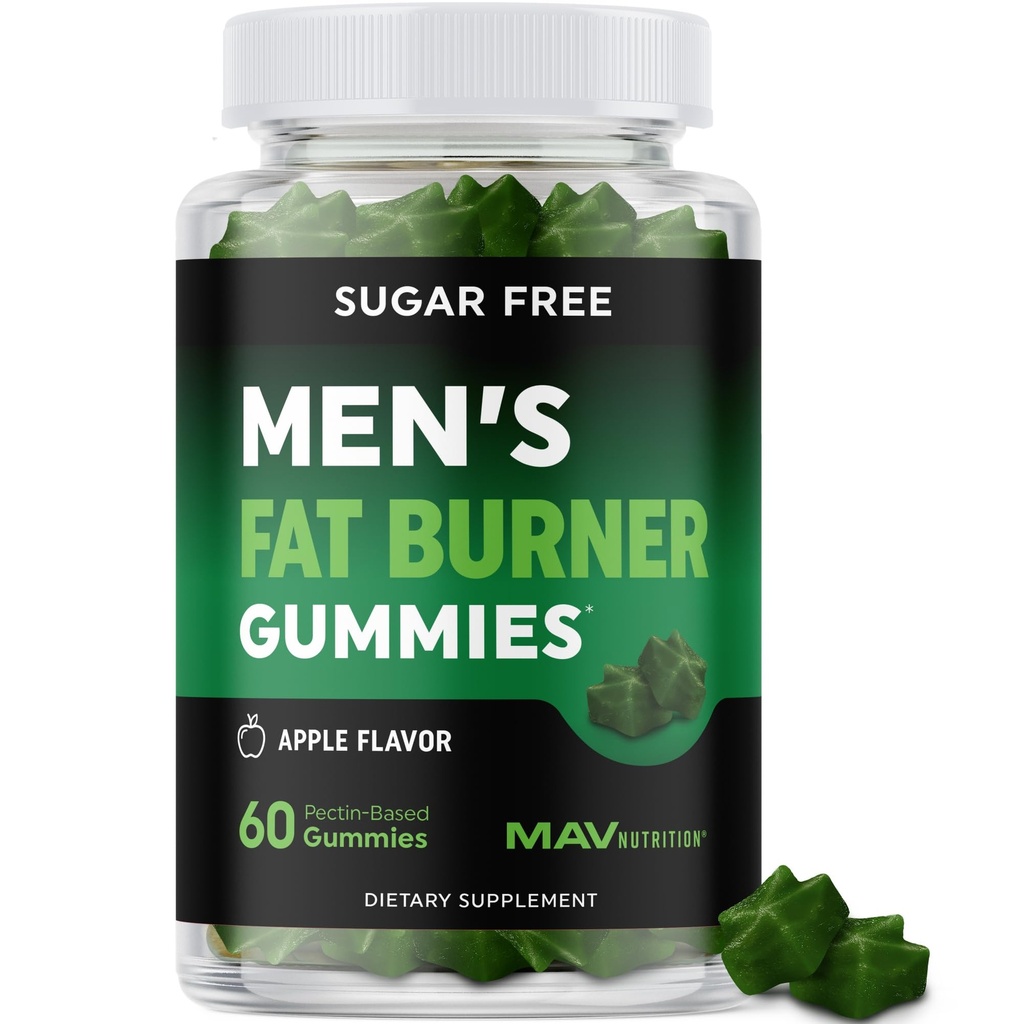 Fat Burner Gummis für Weight Loss | Green Tea, Green Coffee Bean, Garcinia Cambogia & Ketone | Belly Fat Burner für Männer Weight Loss Gummies | Apple Flavored, Pectin-Based | 60 Gummies