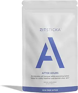 ZitSticka Vitamine Acne Supplément pour l'acné kystique avec 30 bouchons naturels pour les femmes et les hommes, Suppléments pour le soutien hormonal, la clarté de la peau, taches foncées - Dermatologue testé (Paquet de renouvellement après les heures)