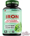 Yuve 100% Vegan Ganze Nahrung Chelated Iron Supplement 18mg – Geschmacklos, Non-Constipating, Gentle on Stomach, Energy Support – Glutenfrei, Non-GMO, 60 Kapseln