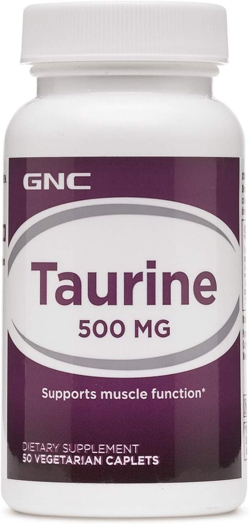 GNC Taurine 500mg, 50 Caplets, Supporta la funzione muscolare