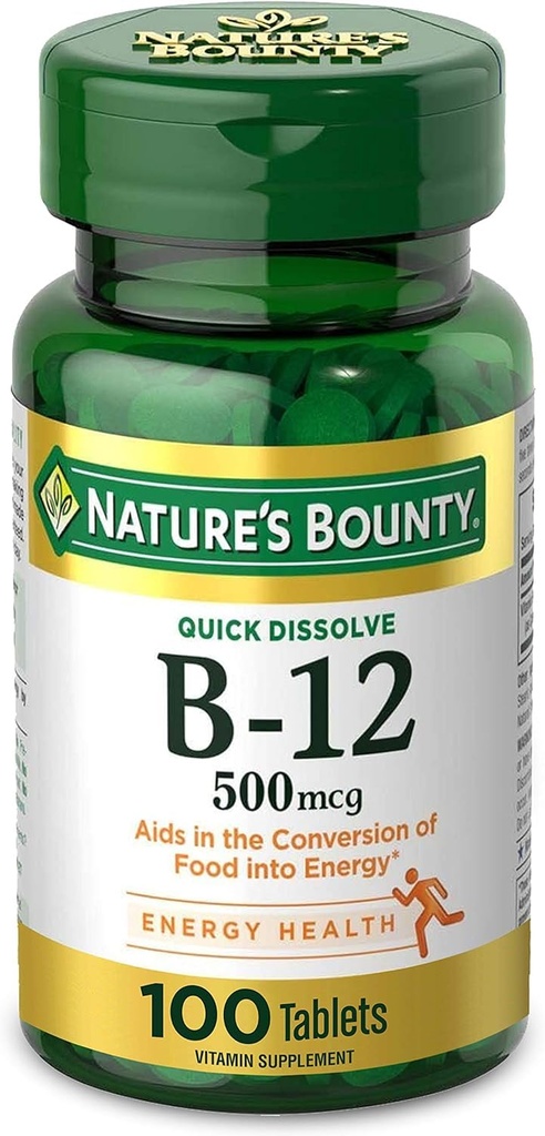 Vitamina di Bounty della natura B-12 500 mcg, 100 conte (pacchetto di 2)