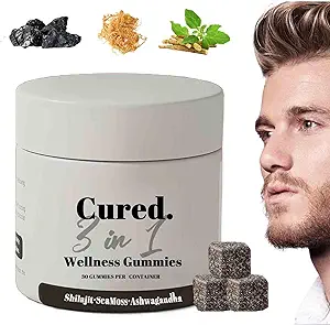 Cured 3 in 1 Gummies, 3 in 1 Shilajit Gummies per gli uomini, Shilajit Gummies per gli uomini, puro Shilajit Gummies per gli uomini, 30 giorni di alimentazione per bottiglia