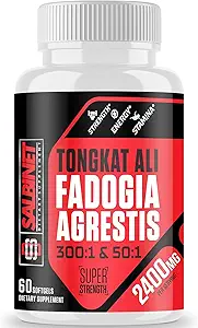 2400mg Fadogia Agrestis Tongkat Ali Integratori - Terza Parte Testata - 1400mg Fadogia Agrestis & 1000mg Tongkat Ali, Massima Forza, Massa Muscolare & Performance Atletica, 6 Pacchetti