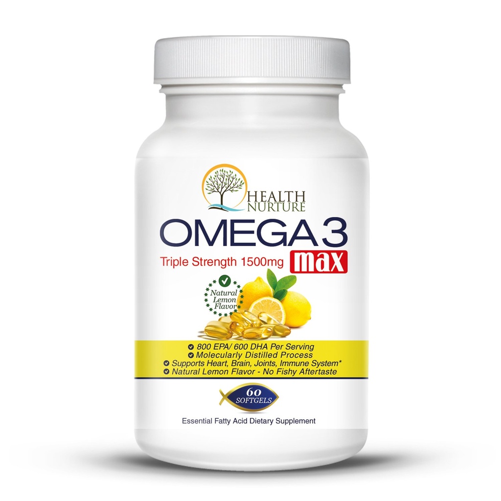 Fischöl Omega-3 Maximale Stärke 1500mg (800 EPA/600 Dha) Pharmazeutisches Fischöl