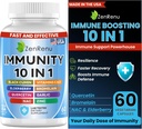 Zenrenu Immune Boosting per adulti - 10 in 1 Integratore di supporto per l'immunità con Quercetin, Bromelain, NAC, Elderberry, Vitamina C & D3 per la difesa immunitaria & Antiossidante - Capsule facili da assorbire