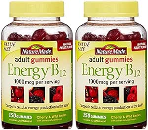 Natura Made Energy B12 Adult Gummies 1000 mcg per Serving 150 Ct (Pack of 2)