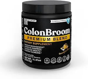 ColonBroom Premium Weight Management Supplement (Strawberry) - Colon Broom Psyllium Husk Fiber Powder Drink - Glutenfrei, Non-GMO Colon Cleanse für Bloating Relief & Gut Health, 100 Portionen