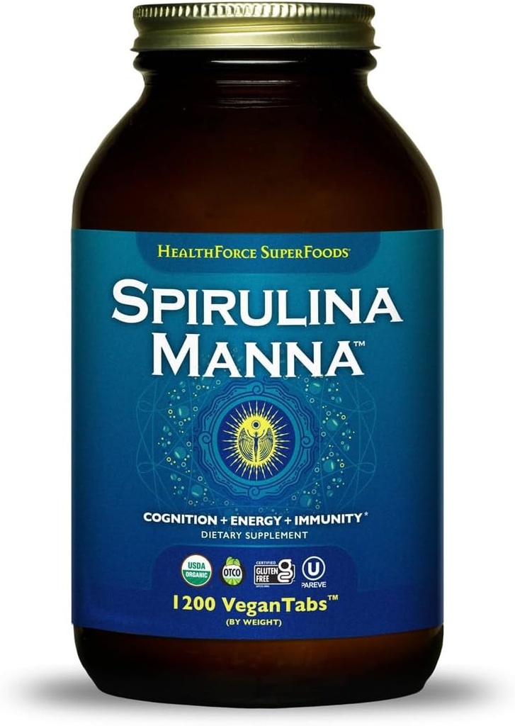 HealthForce Superfoods Spiruline Manna - Comprimé - 1200 Comprimés végétaliens