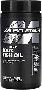 Omega 3 Fish Oil capsule MuscleTech 100% Omega Fish Oil Burpless Fish Oil Supplement Omega 3 Fatty Acid Supplement Fish Oil 1000mg pillole, 100 contro