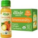 Elixir Shots, Immunity Boost Wellness Shot mit kaltgepresster Kurkuma, Ingwer, Orange und Schwarzer Pfeffer, keine Zucker oder künstliche Zutaten,12-pack