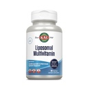 KAL Liposomal Multivitamin - Hohe Potenz Liposomal Vitamin C, D-3 und mehr - Männer und Frauen Multivitamin für Herz-Kreislauf- und Nervensystem-Unterstützung - 30 Servietten, 60 VegCaps