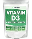 XPRS Nutra Vitamin D3 Pulver (Cholecalciferol) - Unflavored VIT D für Knochen und Immunität - Vitamin D3 Pulver für Muskelfunktion - Vitamin D Ergänzungen (8 Unze)