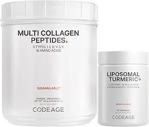 Gelenk- und Immununterstützung Duo: Kollagenpeptide Pulver und Kurkuma