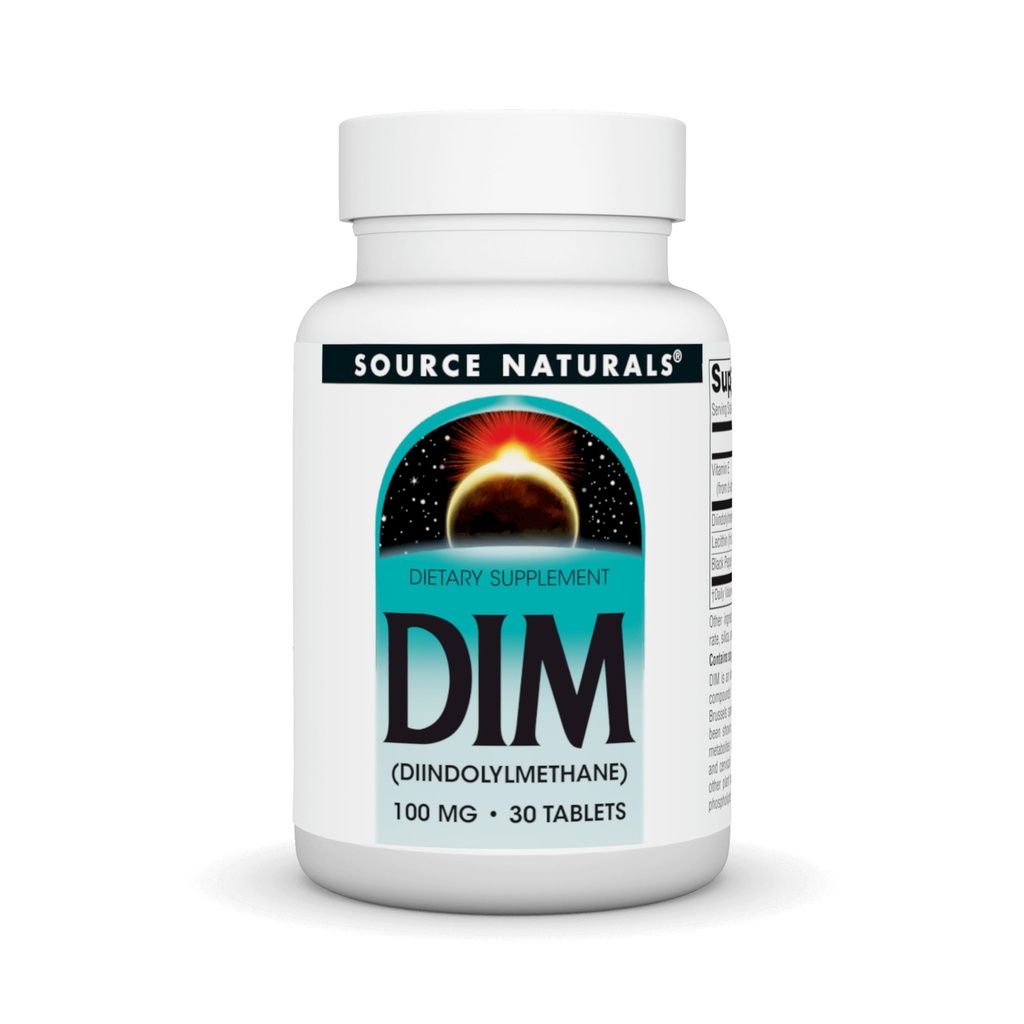 Source Naturelles DIM, Diindolylméthane, 100mg - 30 comprimés