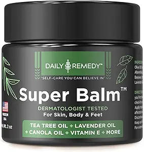 DAILY REMEDY Teebaum Öl extra Stärke Super Balm - Athleten Fußcreme setzt Ringworm, Jock Itch, Nagelfees - Nourishes Cracked Itchy Skin on Body & Feet - Made in USA (2 Pack)