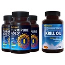 BioEmblem supplément d'huile de krill antarctique Curcumine curcuma avec TurmiPure cliniquement étudié - Soutien conjoint, Suppléments de curcuma inflammation saine