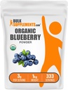 BulkSupplements.com Polvere di mirtillo organico - supporto antiossidante, supplemento di mirtillo - Vegan & Gluten Free, 3g per porzione, 1kg (2.2 lbs) (pacchetto di 1)