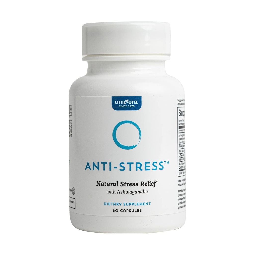 Univera Anti-Stress, Stress Relief Supplement, Ashwagandha, GABA, L-Theanine, & Gotu Kola, 60 Count, Kapseln