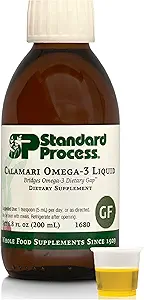 Processo standard Calamari Omega-3 Liquido - Supplemento per il supporto di salute del cuore e del cervello - Aids salute della pelle - senza glutine, non-giorniario e non-vergina - 6.8 oz